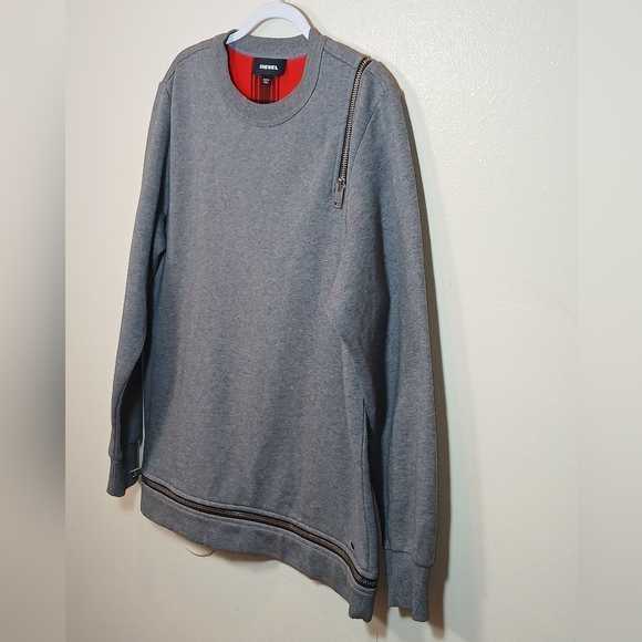 Diesel unisex off shoulder zippered Crewneck Sweater Size Medium - Picture 2 of 13